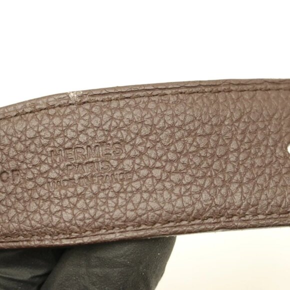 Hermes H Logo Reversible Gold Buckle Black Belt Mens Size 85 - Picture 7 of 12